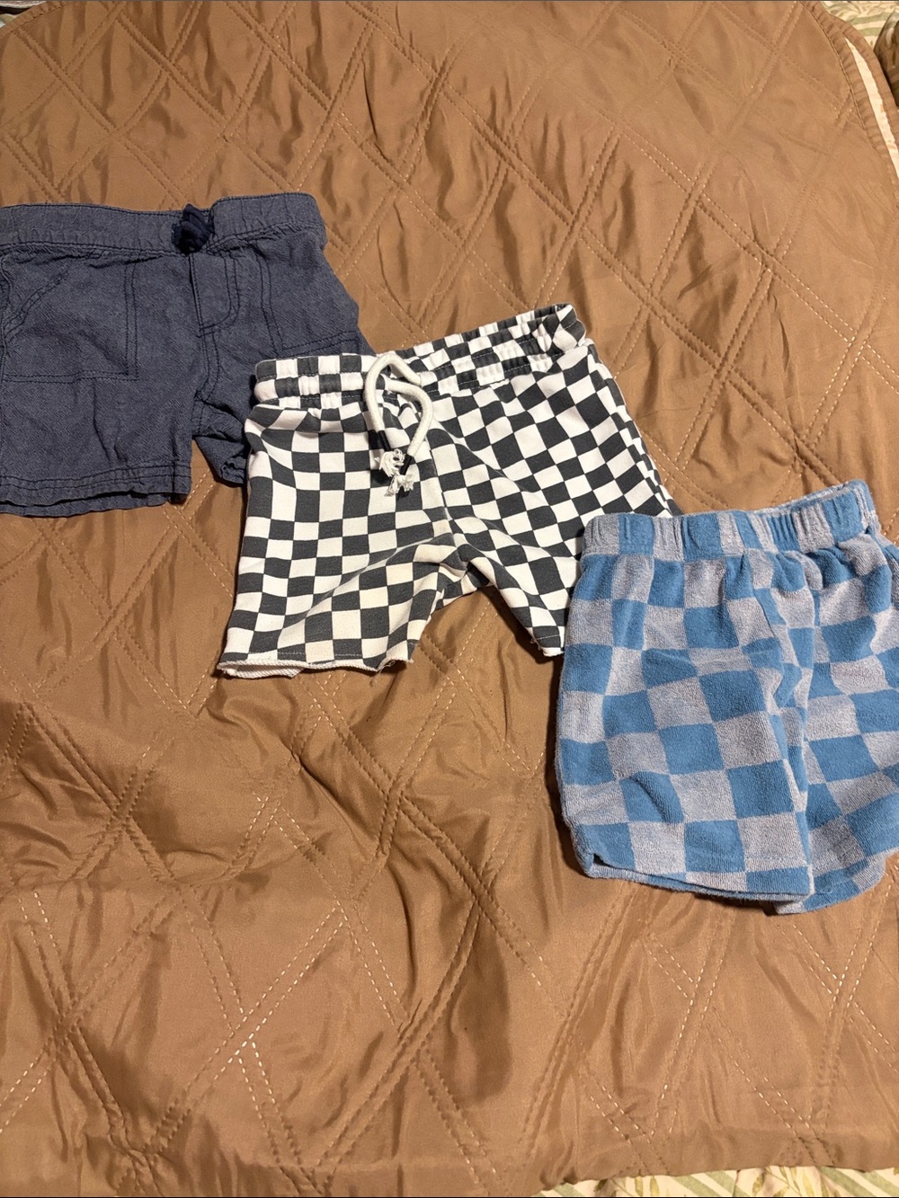 3 Pack Toddler Shorts - Checker & Blue Styles